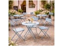 HTI-Living Gartentisch Basil Metall rund klappbar Blau Bild 4