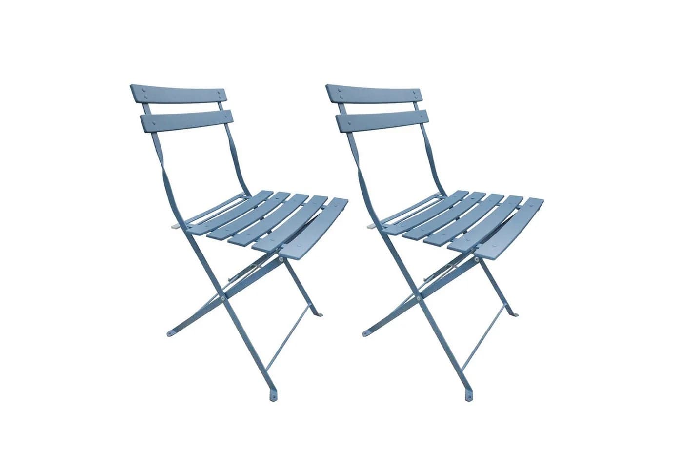 HTI-Living Gartenstuhl 2er-Set Blau Metall Klappbar - Bild 2