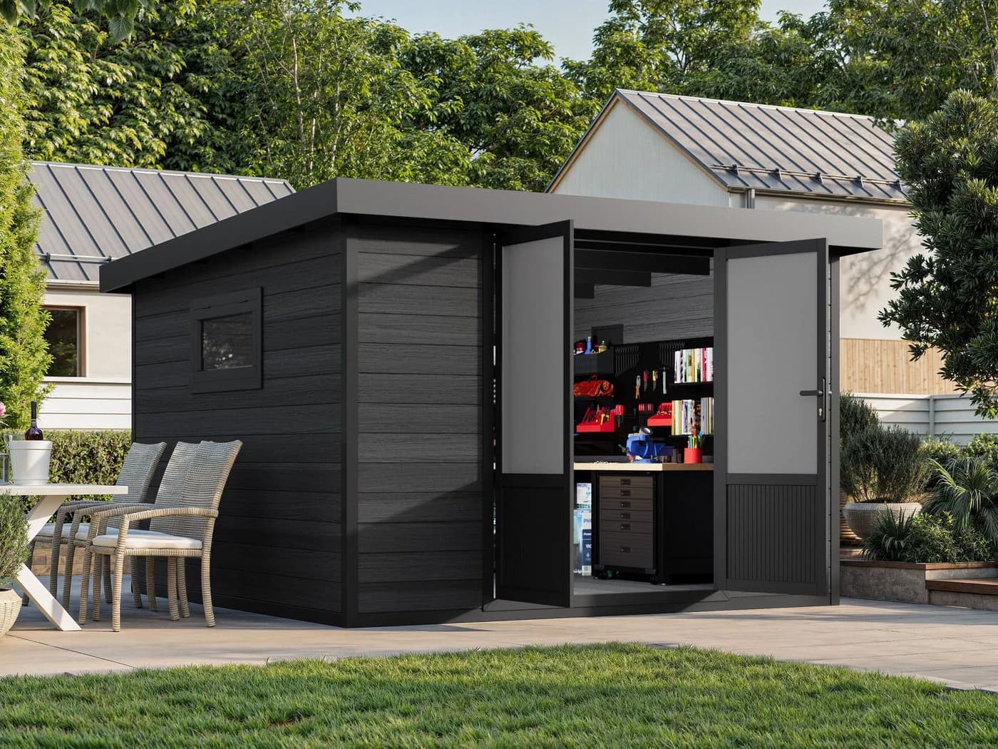 Fjordholz Gartenhaus Style DeLuxe 8,4 m² WPC Holzoptik