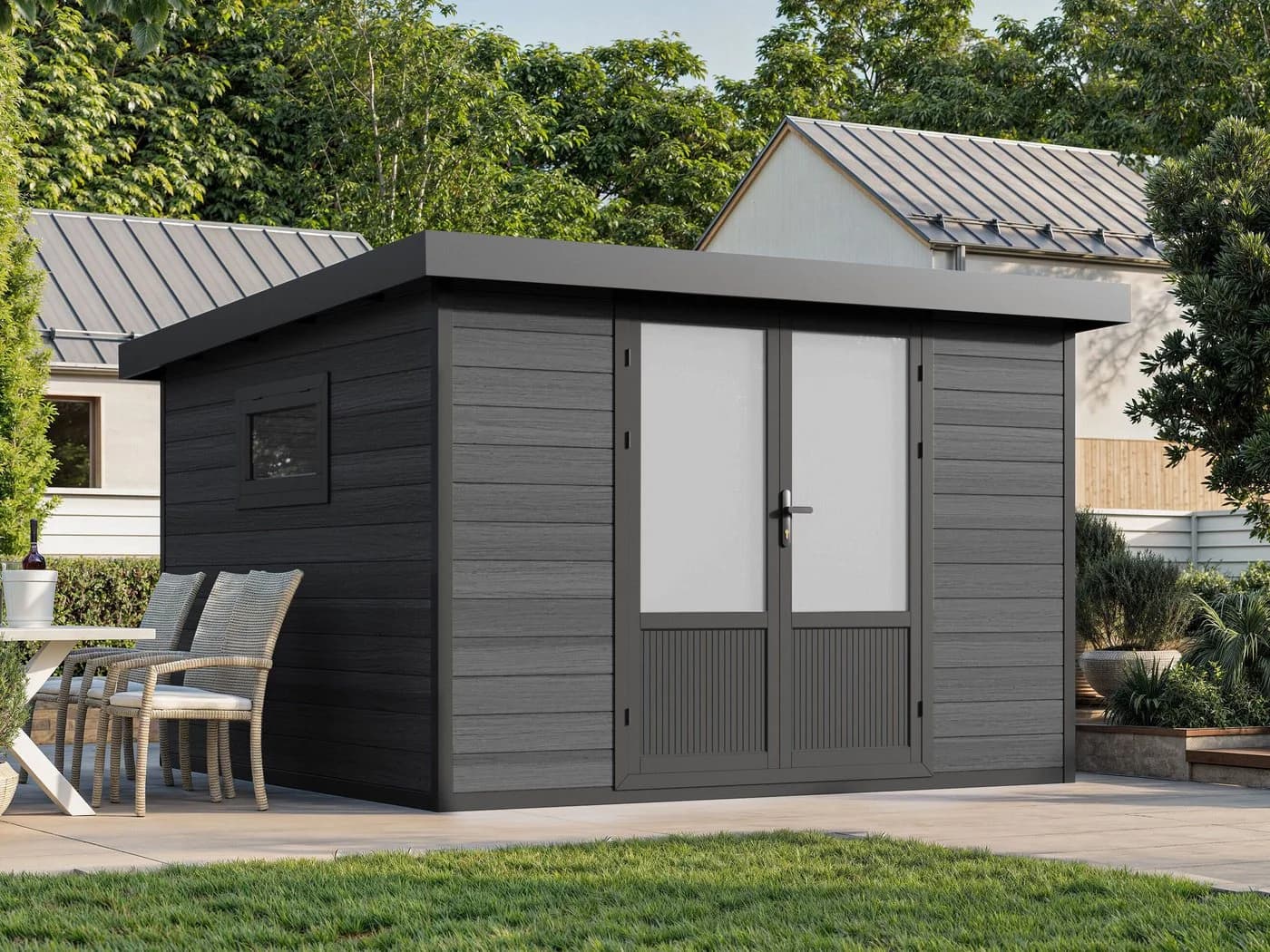 Fjordholz Gartenhaus Style DeLuxe 8,4 m² WPC Holzoptik - Bild 2