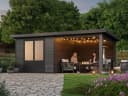 Fjordholz Gartenhaus Style DeLuxe Anthrazit/Grau WPC Aluminium Bild 1
