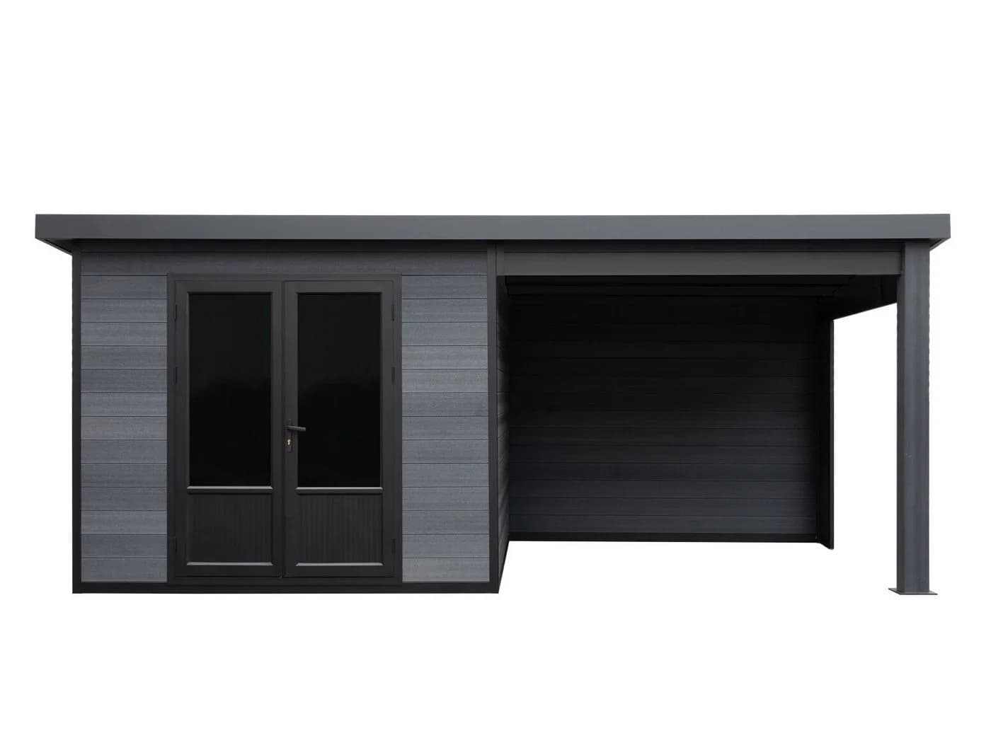 Fjordholz Gartenhaus Style DeLuxe Anthrazit/Grau WPC Aluminium - Bild 3