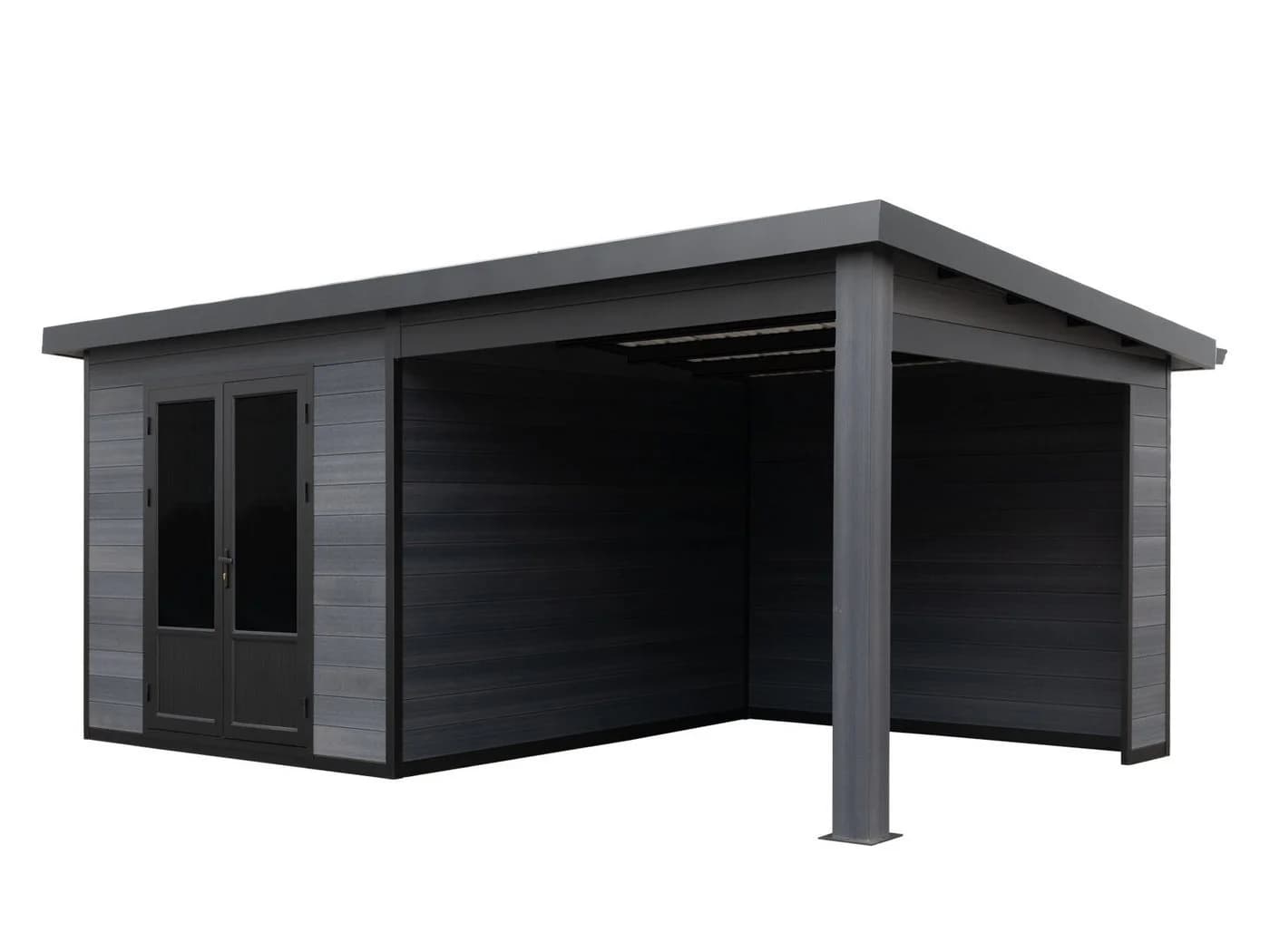 Fjordholz Gartenhaus Style DeLuxe Anthrazit/Grau WPC Aluminium - Bild 4