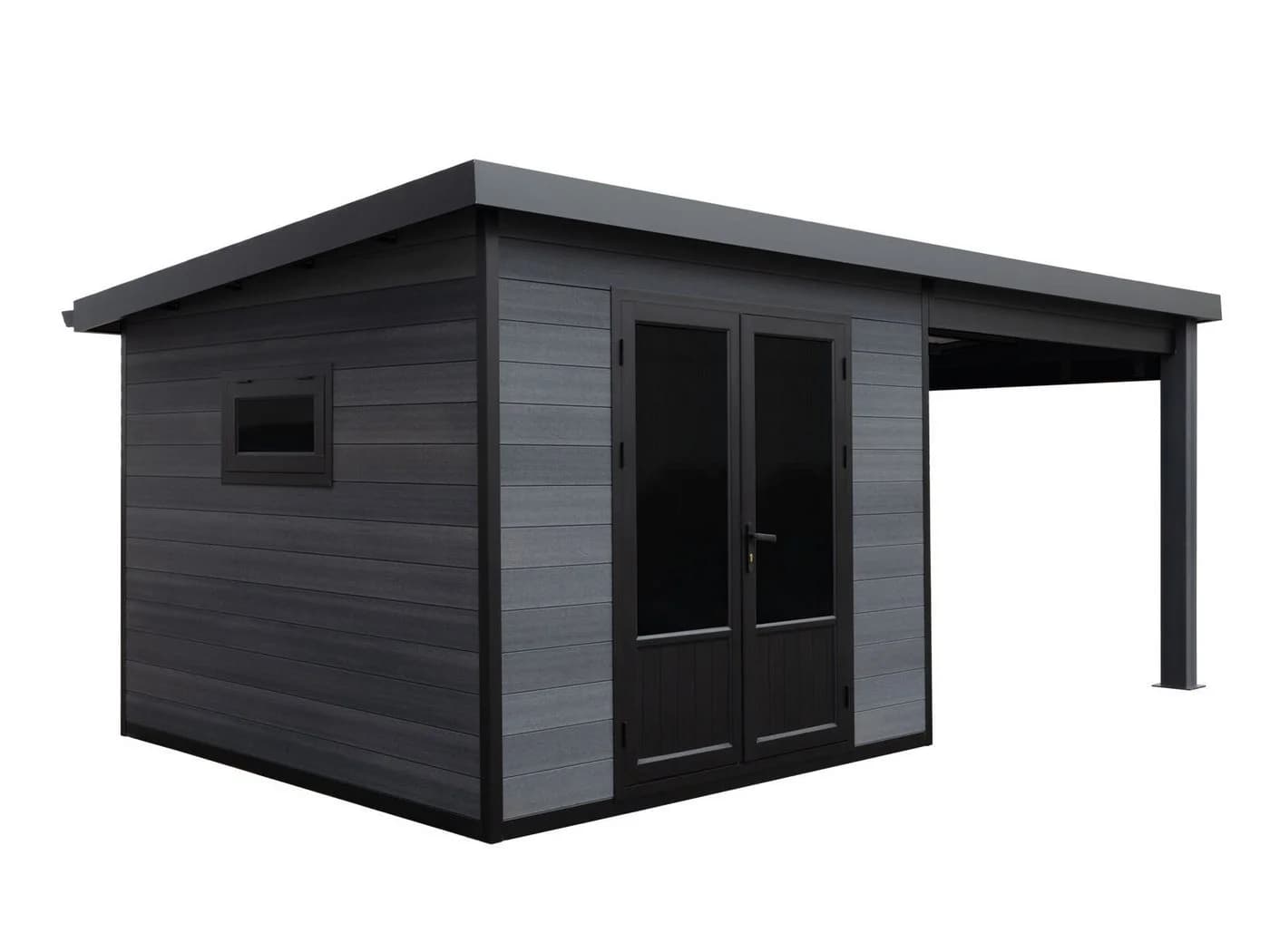 Fjordholz Gartenhaus Style DeLuxe Anthrazit/Grau WPC Aluminium - Bild 5