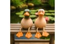 Dekohelden24 Gartenfigur Dekoenten 2er-Set Braun Mattes Finish Bild 1