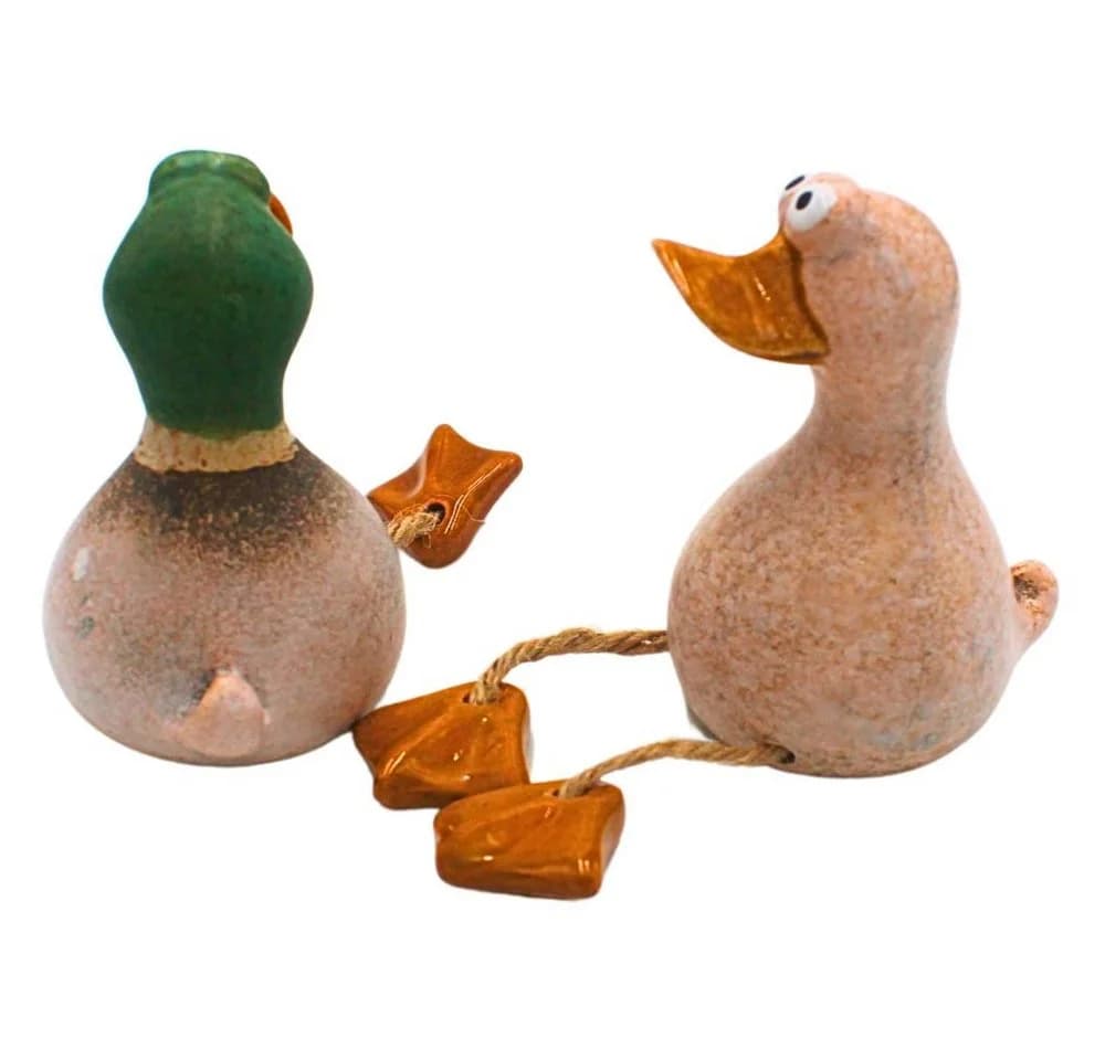 Dekohelden24 Gartenfigur Dekoenten 2er-Set Braun Mattes Finish - Bild 4