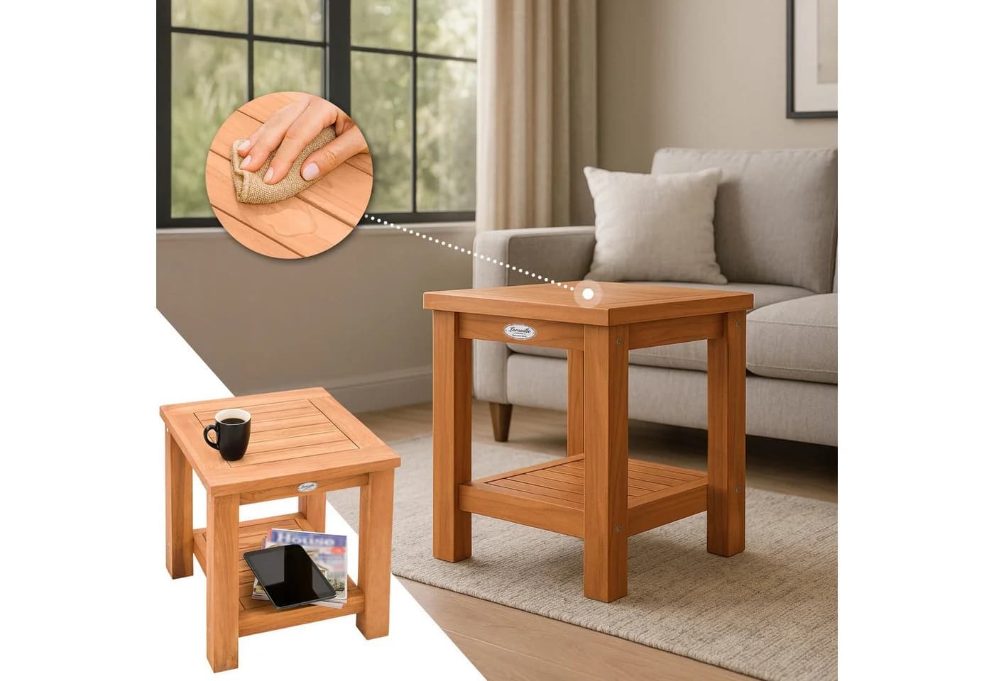 CLP Beistelltisch Keaton Teakholz Outdoor Gartentisch - Bild 5