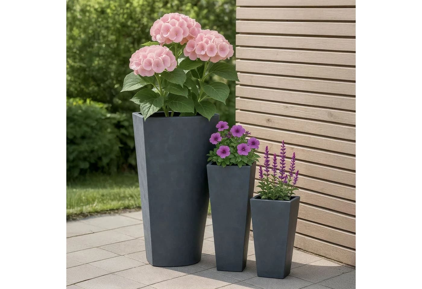 CLP Pflanzkübel groß 3er Set Outdoor XXL Steinoptik - Bild 4