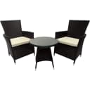 CLP Gartenmöbel-Set Fireda 3-tlg. PE-Rattan mit Kissen & Glas Bild 1