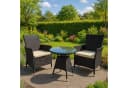 CLP Gartenmöbel-Set Fireda 3-tlg. PE-Rattan mit Kissen & Glas Bild 4