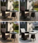 CLP Gartenmöbel-Set Fireda 3-tlg. PE-Rattan mit Kissen & Glas Bild 5