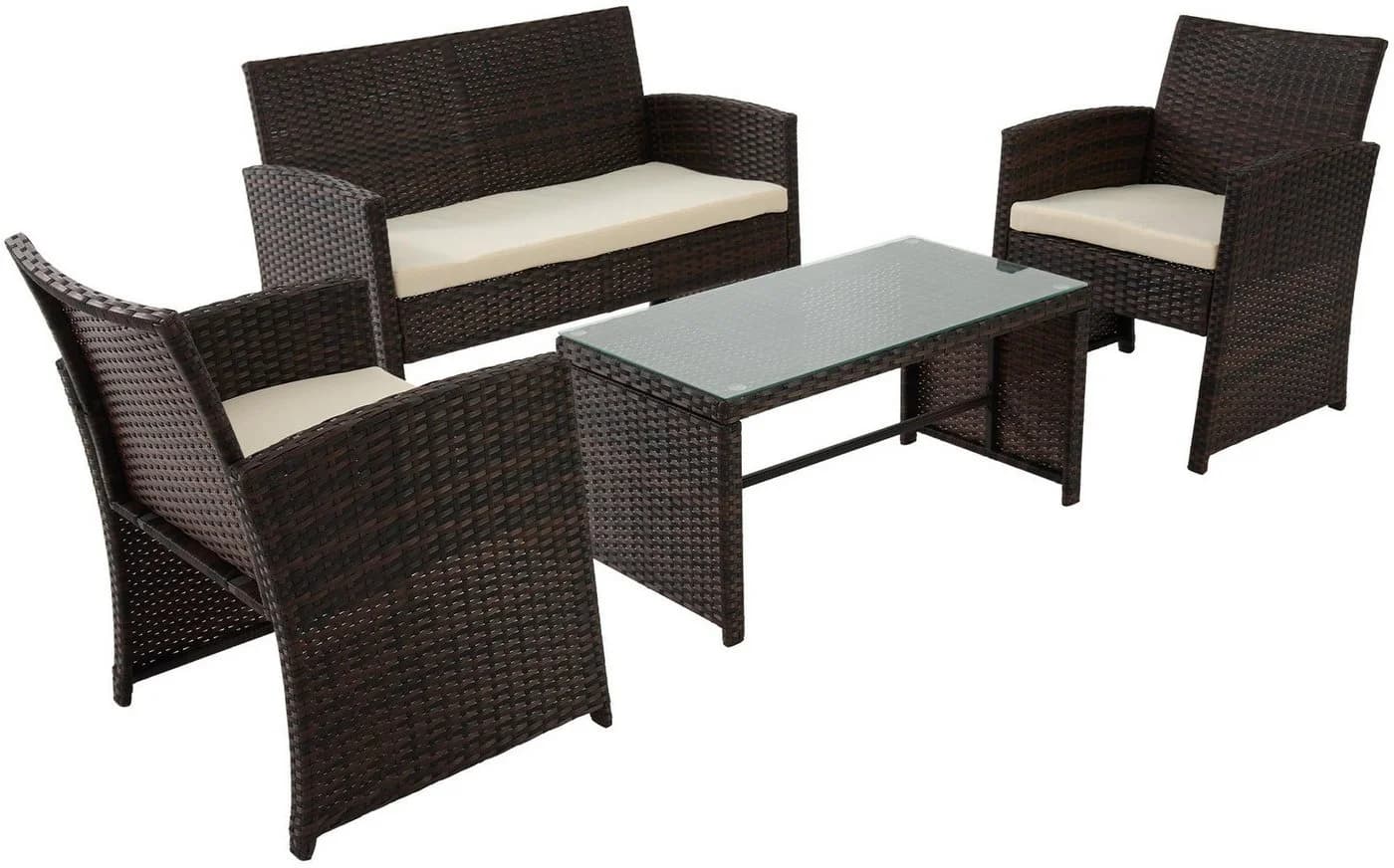 CLP Polyrattan Sitzgruppe Toruba, Lounge-Set Outdoor Wetterfest PE-Rattan - Bild 3