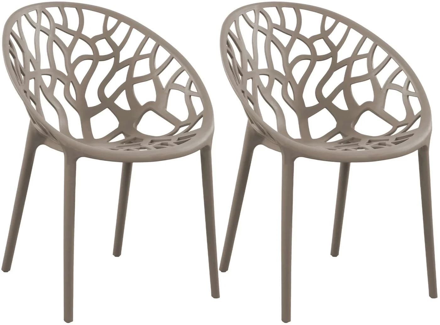CLP Gartenstuhl Hope 2er Set Stapelbar Taupe Polypropylen - Bild 2