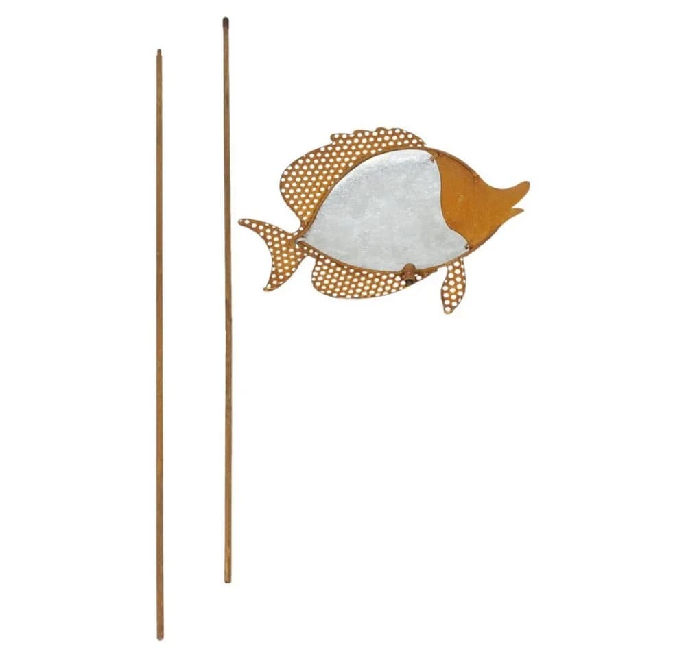 Home-trends24.de Gartenstecker Fisch Metall Rost Optik