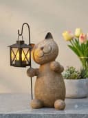 Home-trends24.de LED-Dekofigur Katze mit Laterne Bild 1