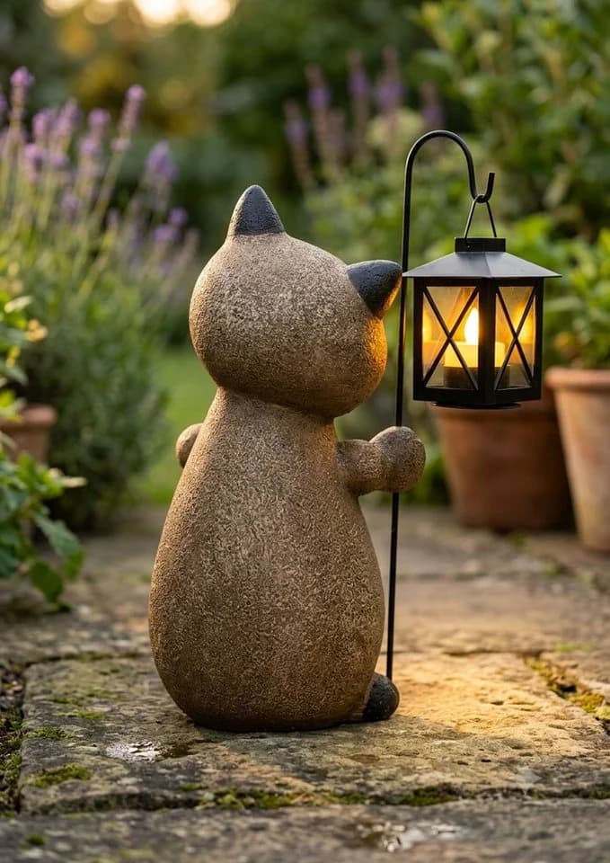 Home-trends24.de LED-Dekofigur Katze mit Laterne - Bild 3