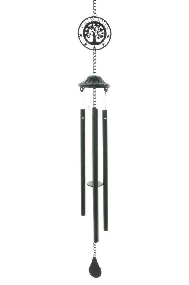 Windspiel Metall Lebensbaum mattschwarz 80cm - Bild 2