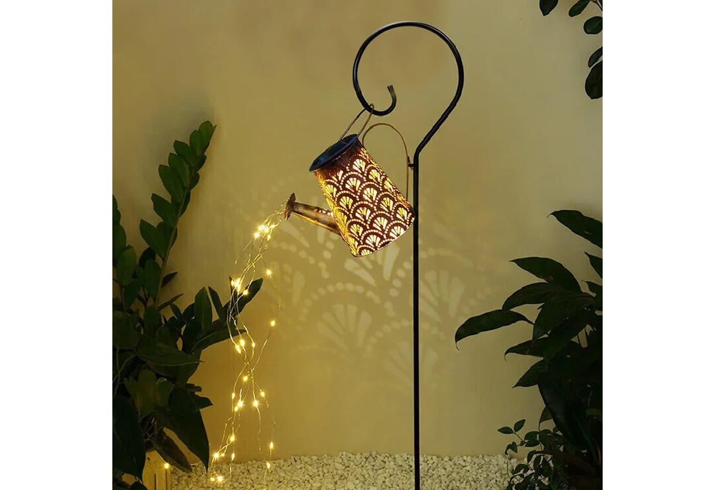 LQWELL Solar Gießkanne mit LED Lichterkette Retro Design Warmweiß - Bild 4