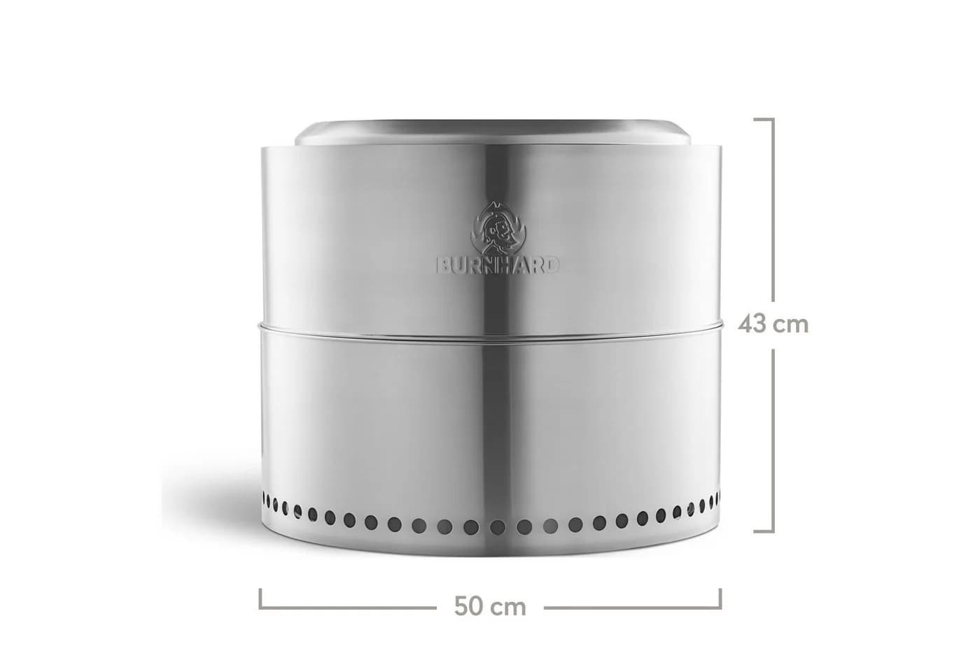 BURNHARD® Feuerschale Silber 50 cm