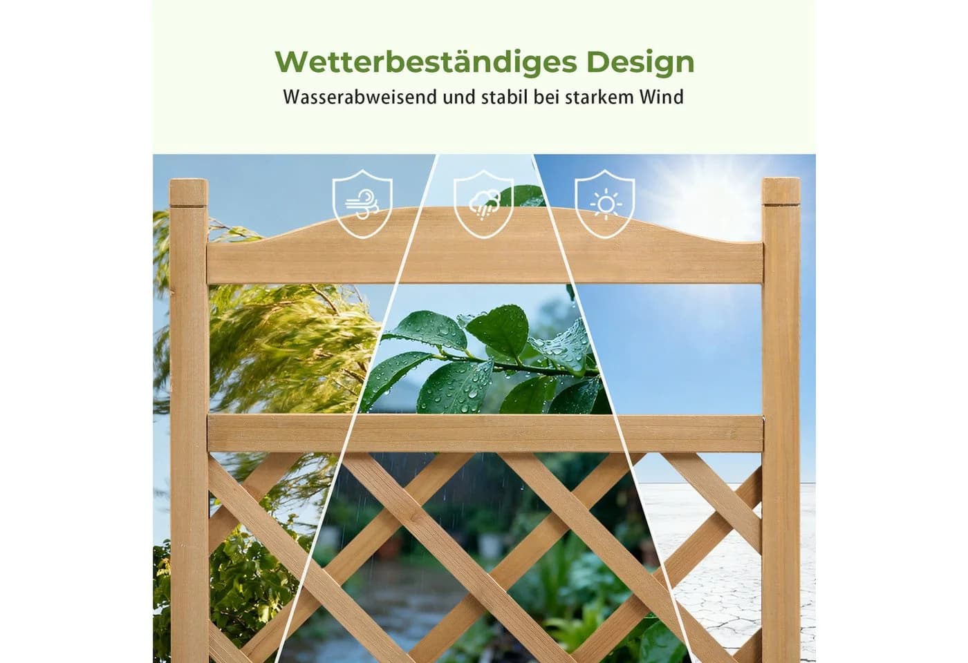 COMHOMA Blumenkasten Rankgitter Holz mit Rollen - Bild 4