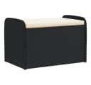 furnicato Gartenbank mit Stauraum Schwarz PE-Rattan Bild 2