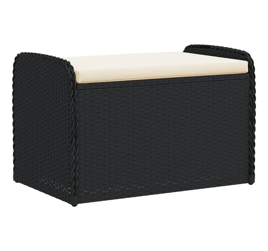 furnicato Gartenbank mit Stauraum Schwarz PE-Rattan - Bild 2