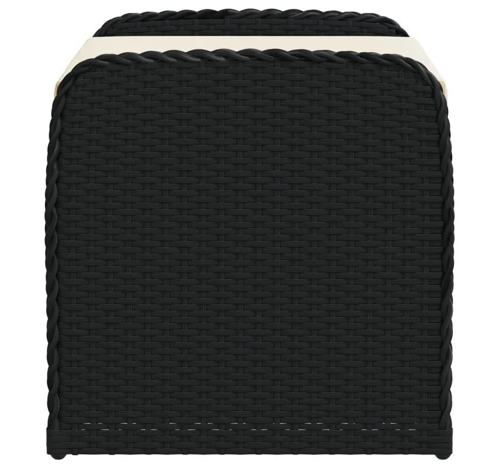 furnicato Gartenbank mit Stauraum Schwarz PE-Rattan - Bild 5