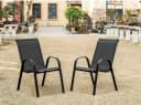Home Collective Gartenstuhl Stapelbar Schwarz Metallbeinen Bild 1