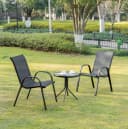 Home Collective Gartenstuhl Stapelbar Schwarz Metallbeinen Bild 3