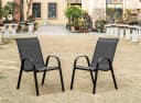 Home Collective 4er Set Gartenstuhl Stapelbar Dunkelgrau Metall Bild 1