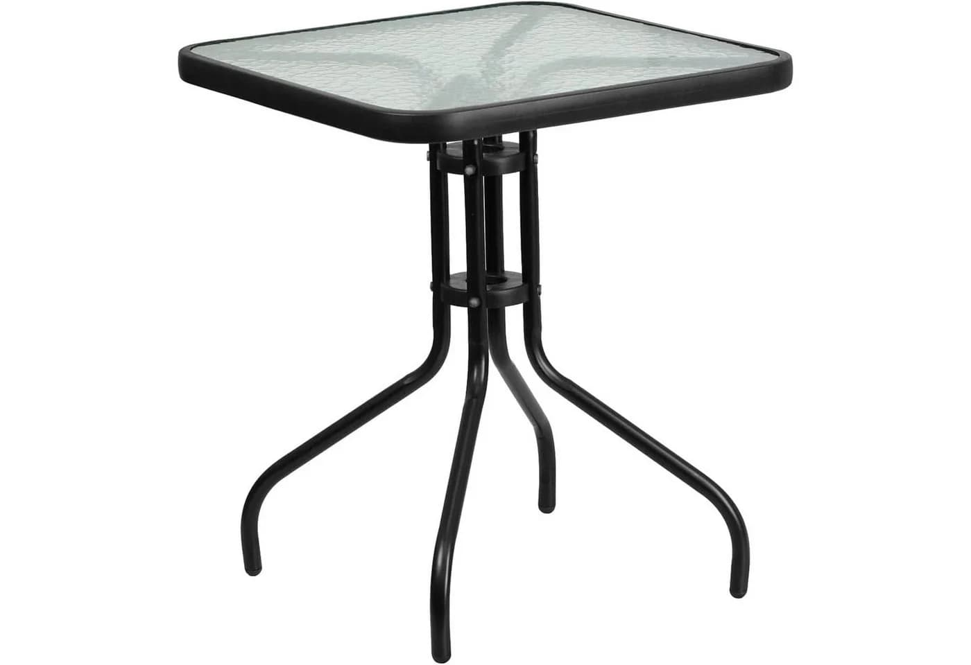 Home Collective Bistrotisch Glasplatte Schwarz Metall