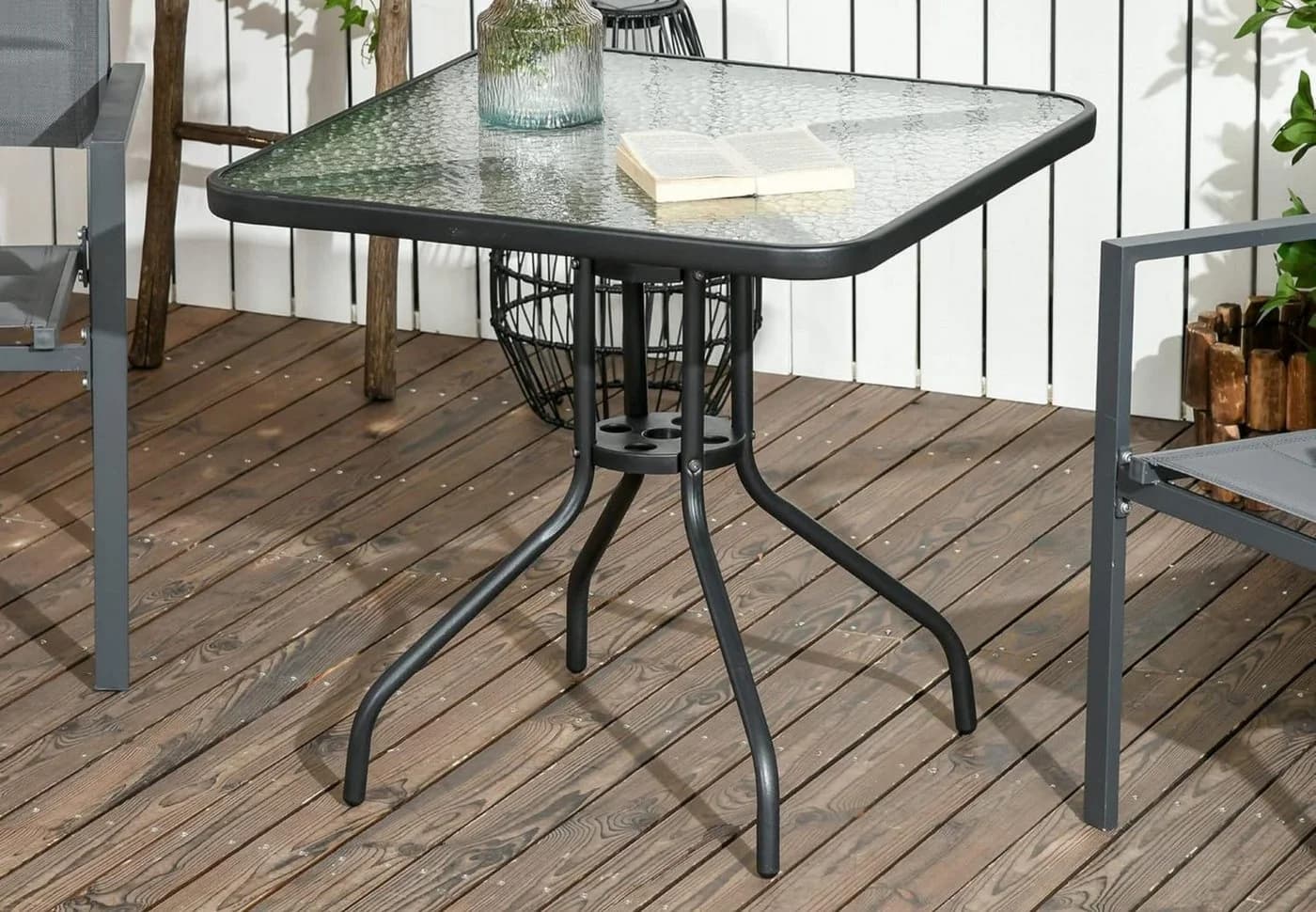 Home Collective Bistrotisch Glasplatte Schwarz Metall - Bild 2