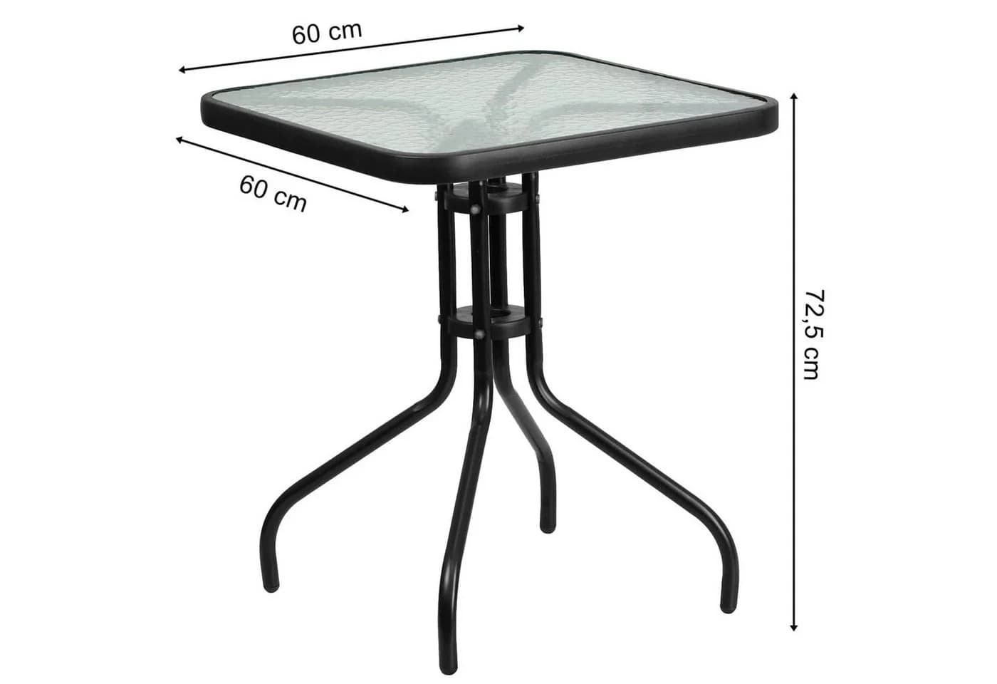 Home Collective Bistrotisch Glasplatte Schwarz Metall - Bild 3