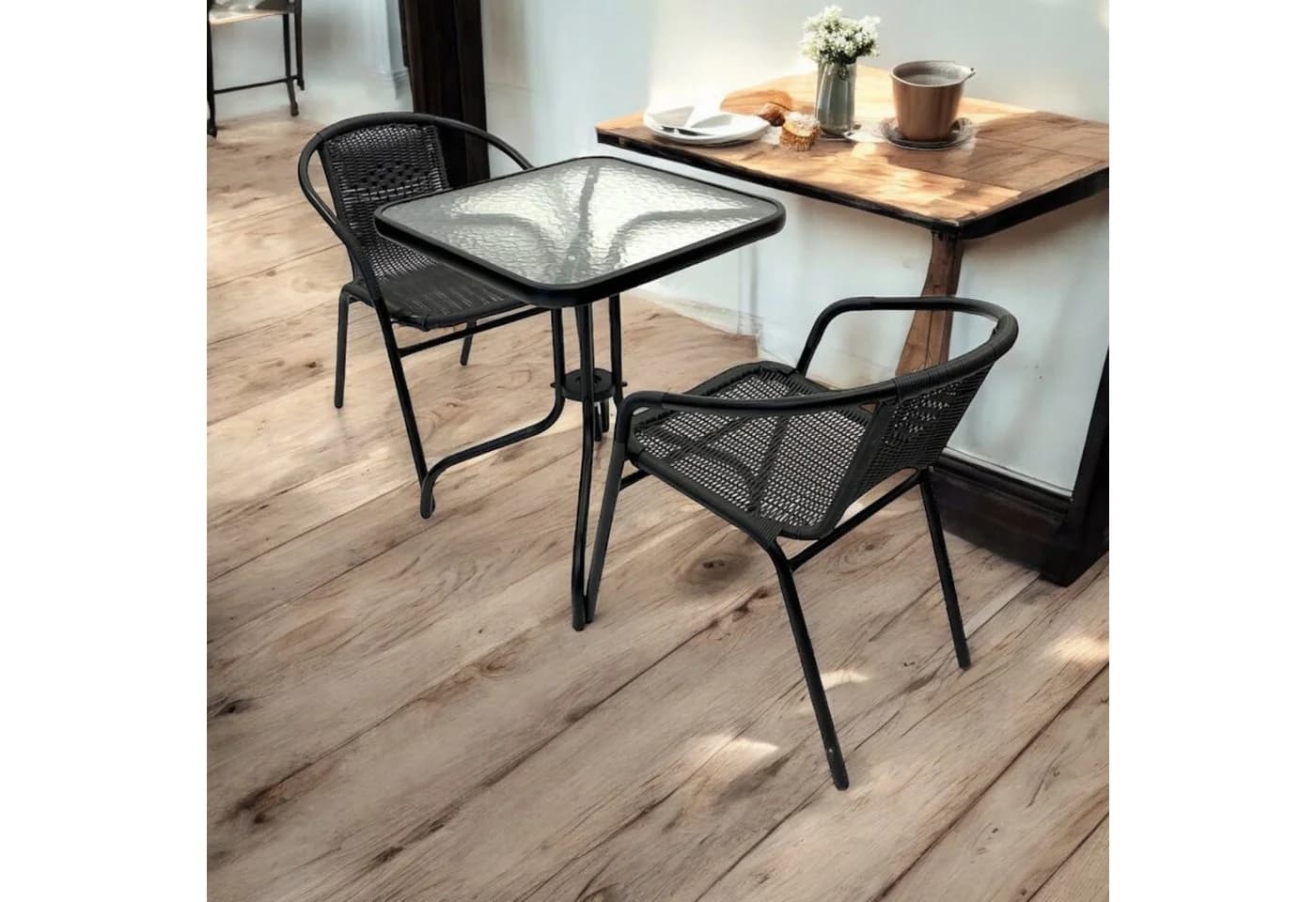 Home Collective Bistrotisch Glasplatte Schwarz Metall - Bild 5