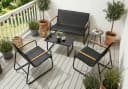 Home Collective Gartenlounge-Set 4-tlg. Schwarz Textilene Bild 2