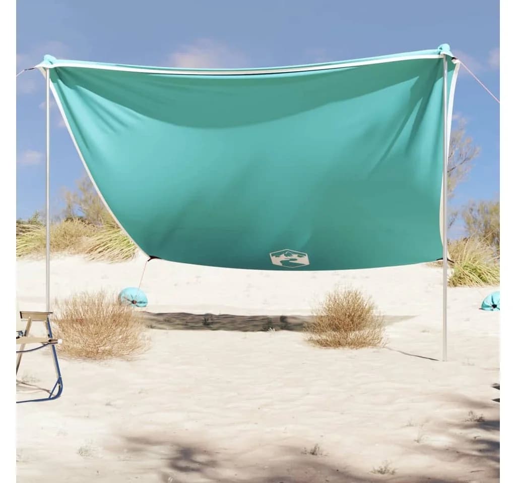 furnicato Strandmuschel Sonnensegel UV-Schutz 40+ Grün-Grau - Bild 2