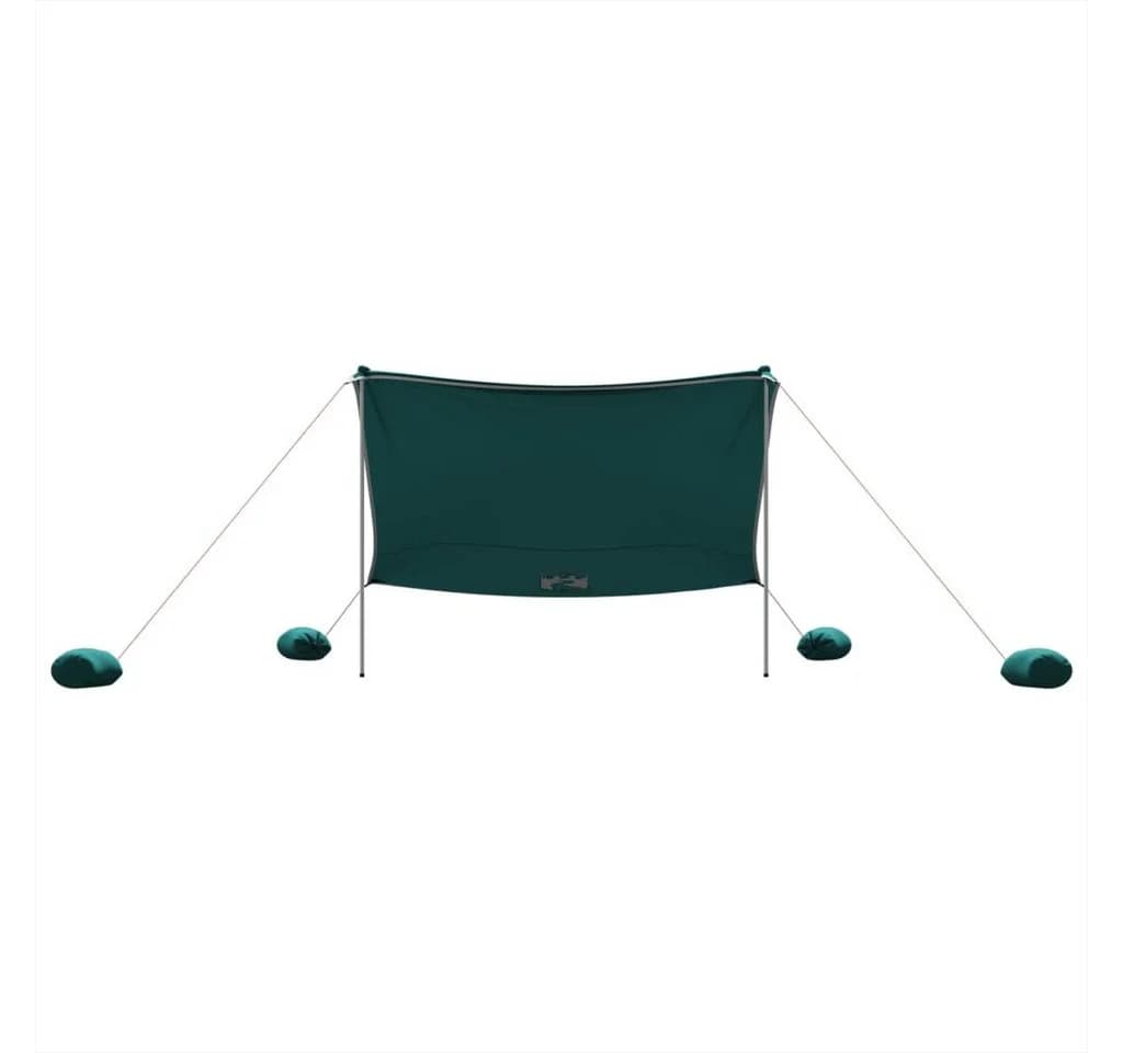 furnicato Strandmuschel Sonnensegel UV-Schutz 40+ Grün-Grau - Bild 4