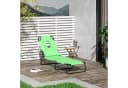 Outsunny Gartenliege mit Lesefenster, 4-fach verstellbare Rückenlehne, Grün Bild 2