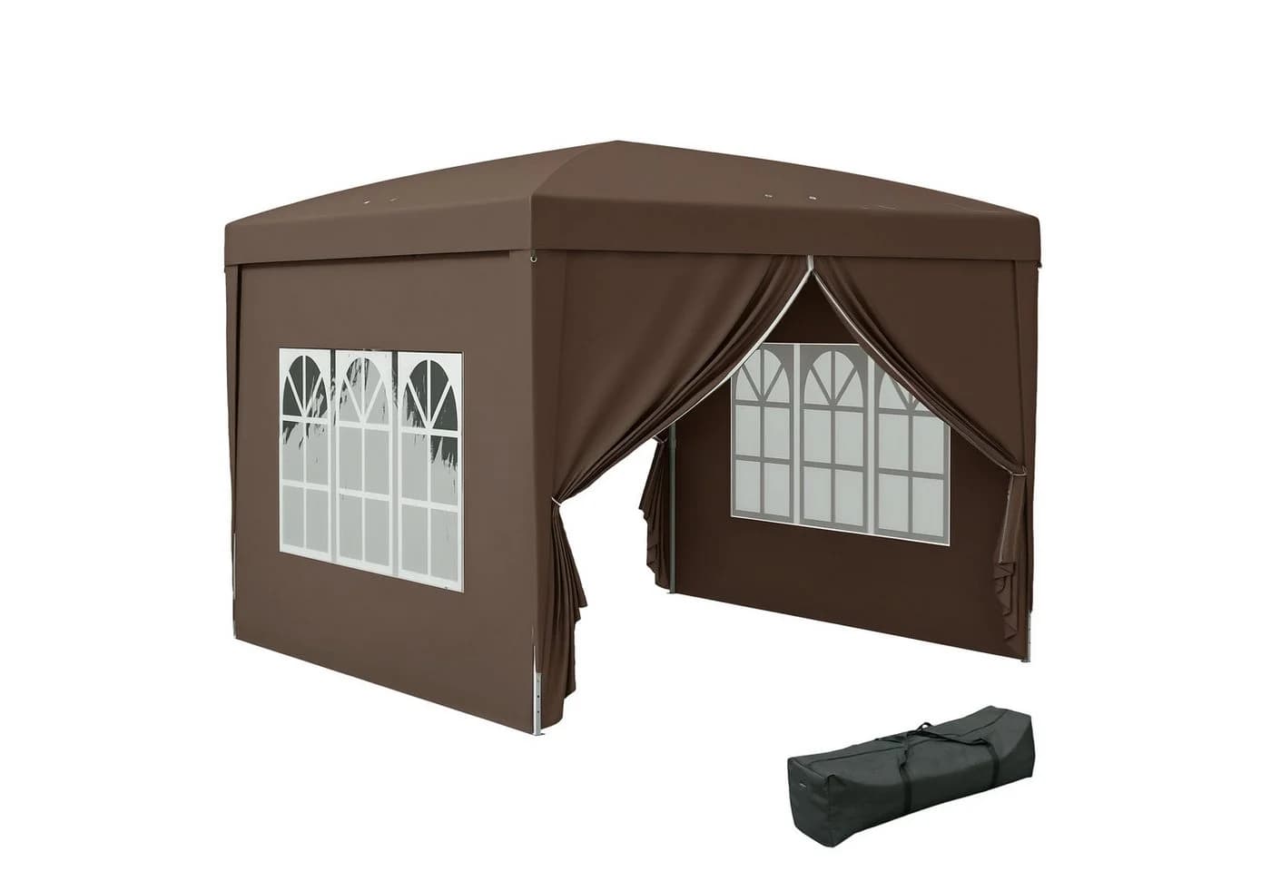 Outsunny Faltpavillon 3x3m Partyzelt mit 4 Seitenteilen