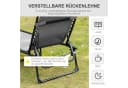 Outsunny Gartenliege mit Kopfkissen, Seitentasche, 5-fach verstellbare Rückenlehne, klappbar, Schwarz Bild 4