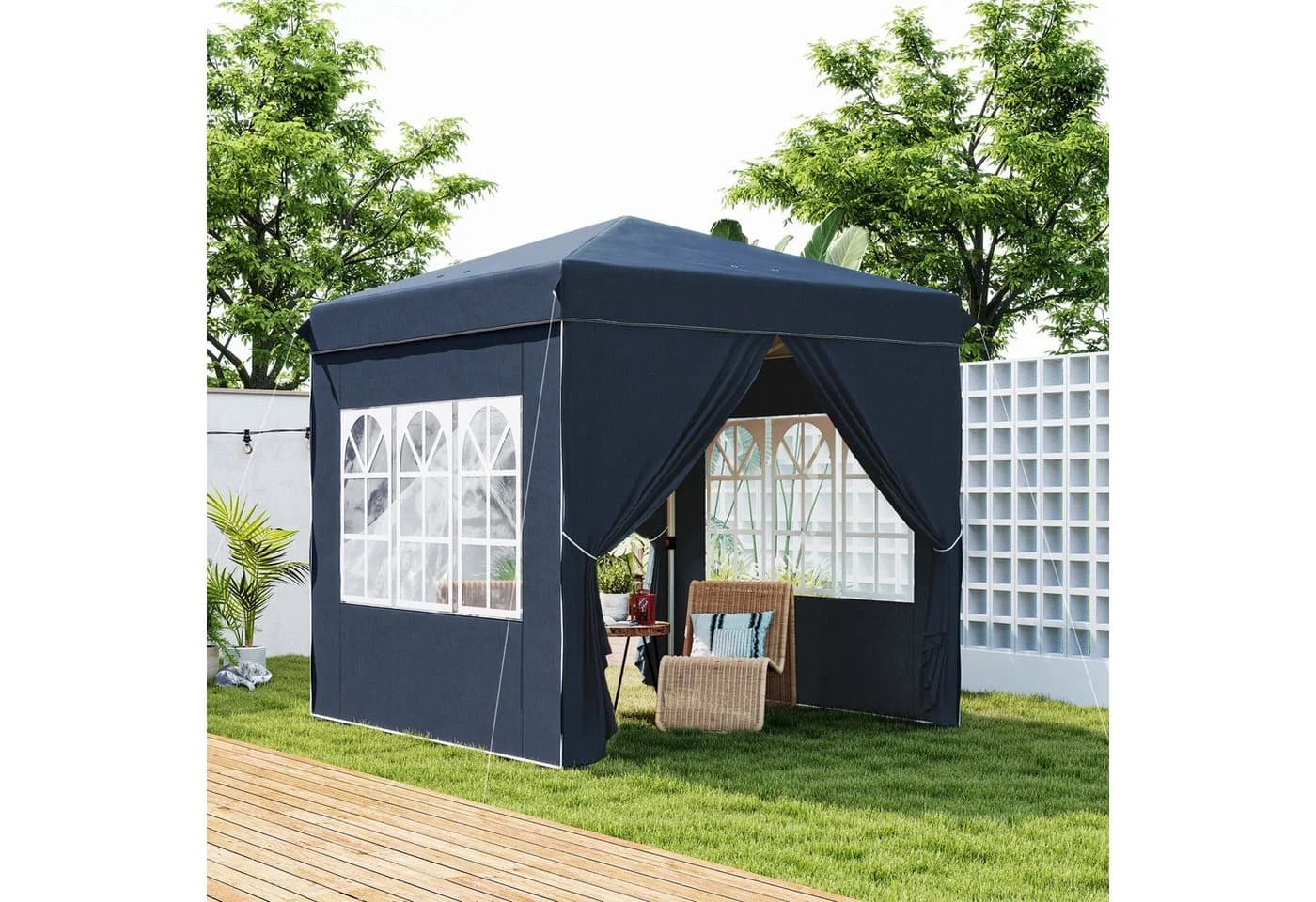 Outsunny Faltpavillon 2,5x2,5m UV Schutz 50+ Blau - Bild 2