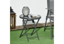 Outsunny Klapptisch aus Glas rund Schwarz Bild 2
