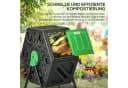 Outsunny Komposter 65L Grün/Schwarz drehbar mit Belüftung Bild 4