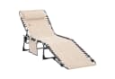 Outsunny Gartenliege klappbar mit Kopfkissen, 5-fach verstellbar, Beige Bild 1
