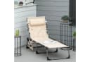 Outsunny Gartenliege klappbar mit Kopfkissen, 5-fach verstellbar, Beige Bild 2