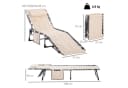 Outsunny Gartenliege klappbar mit Kopfkissen, 5-fach verstellbar, Beige Bild 3