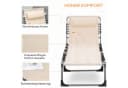 Outsunny Gartenliege klappbar mit Kopfkissen, 5-fach verstellbar, Beige Bild 5