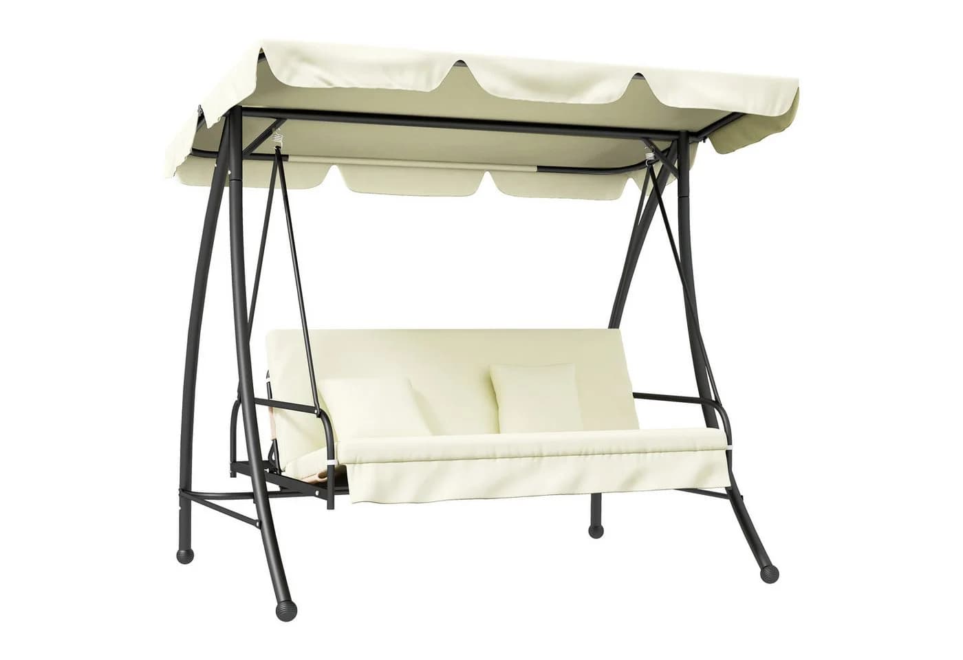 Outsunny Hollywoodschaukel 2-in-1 mit Liegefunktion und Sonnendach