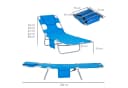 Outsunny Gartenliege Blau mit Lesefenster und verstellbarer Lehne Bild 3