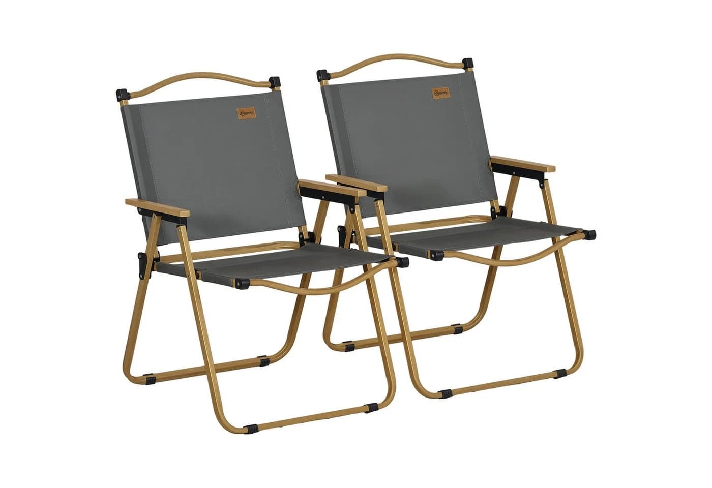 Outsunny Campingstuhl 2er Set faltbar Dunkelgrau Oxfordstoff